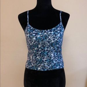 Floral blue tank top